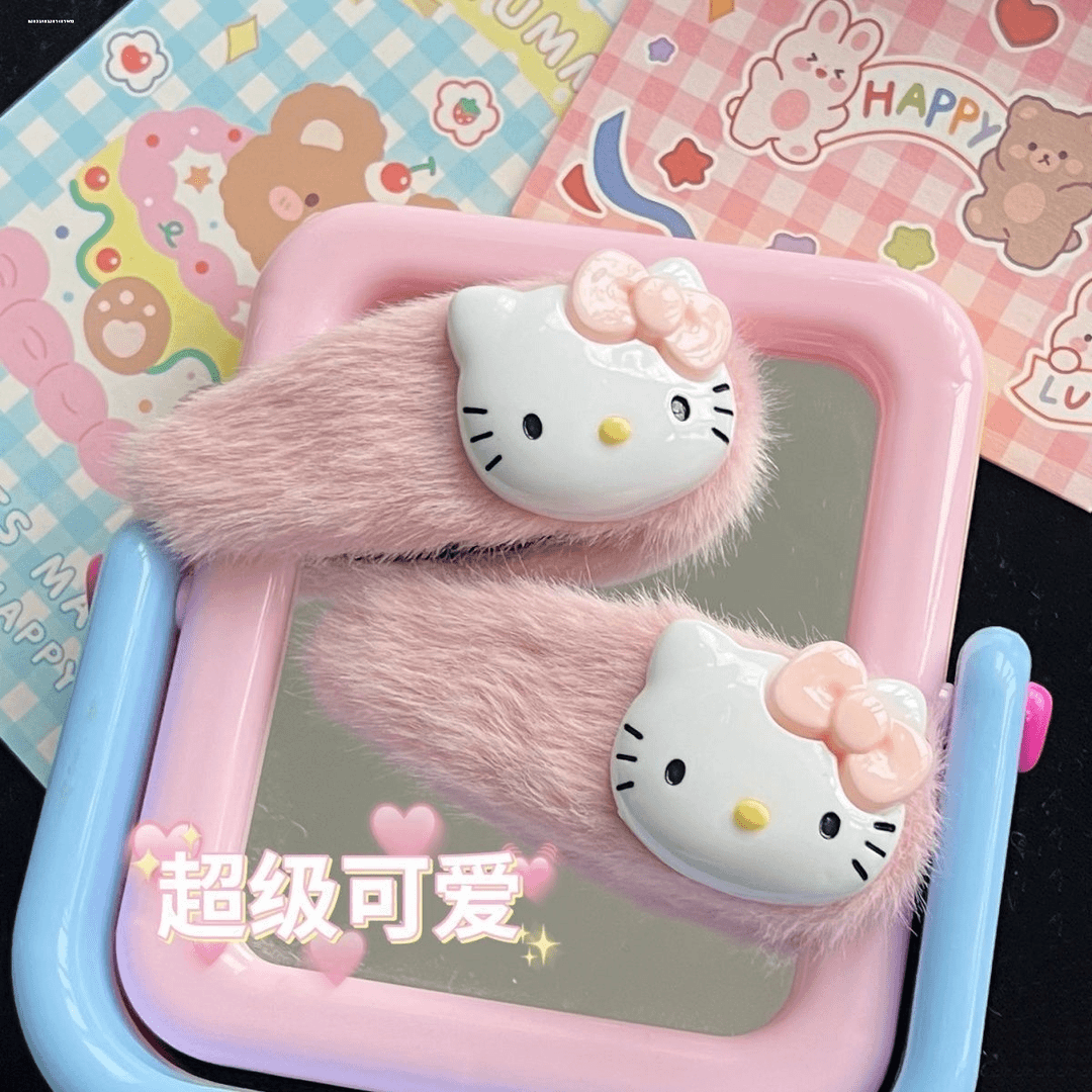精致毛绒KT发夹夹子百搭质感简约气质发卡头饰前额刘海ins碎发夹