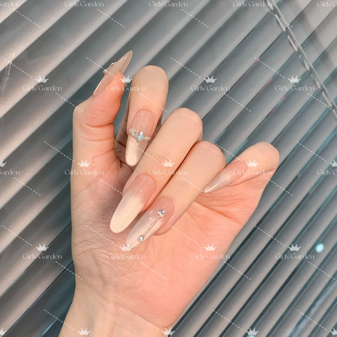 【仙女座】手工穿戴甲高级气质猫眼蝴蝶结美甲可拆卸