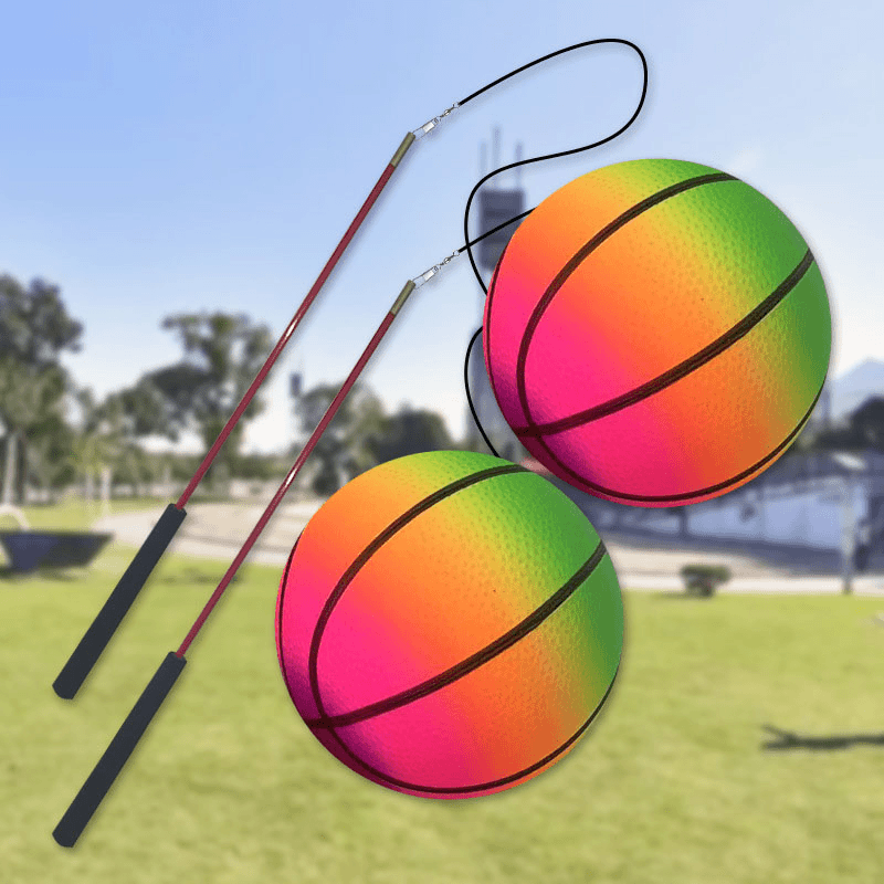 彩虹甩甩健身球中老年人广场舞锻炼运动专用户外室外甩球锻炼肩膀