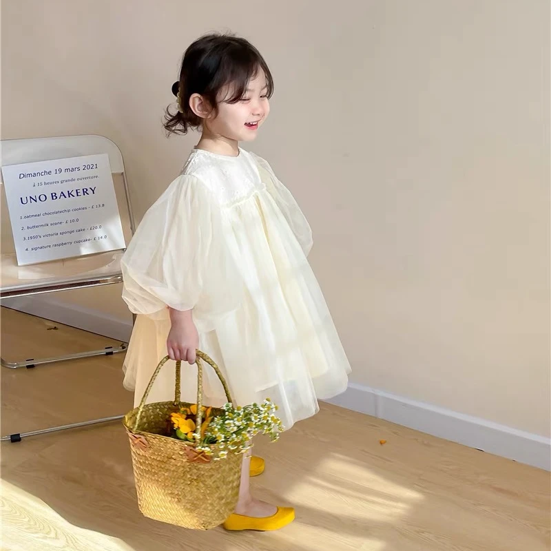 儿童公主裙韩版女童宝宝蕾丝连衣裙花童礼服裙女孩演出服洋气生日