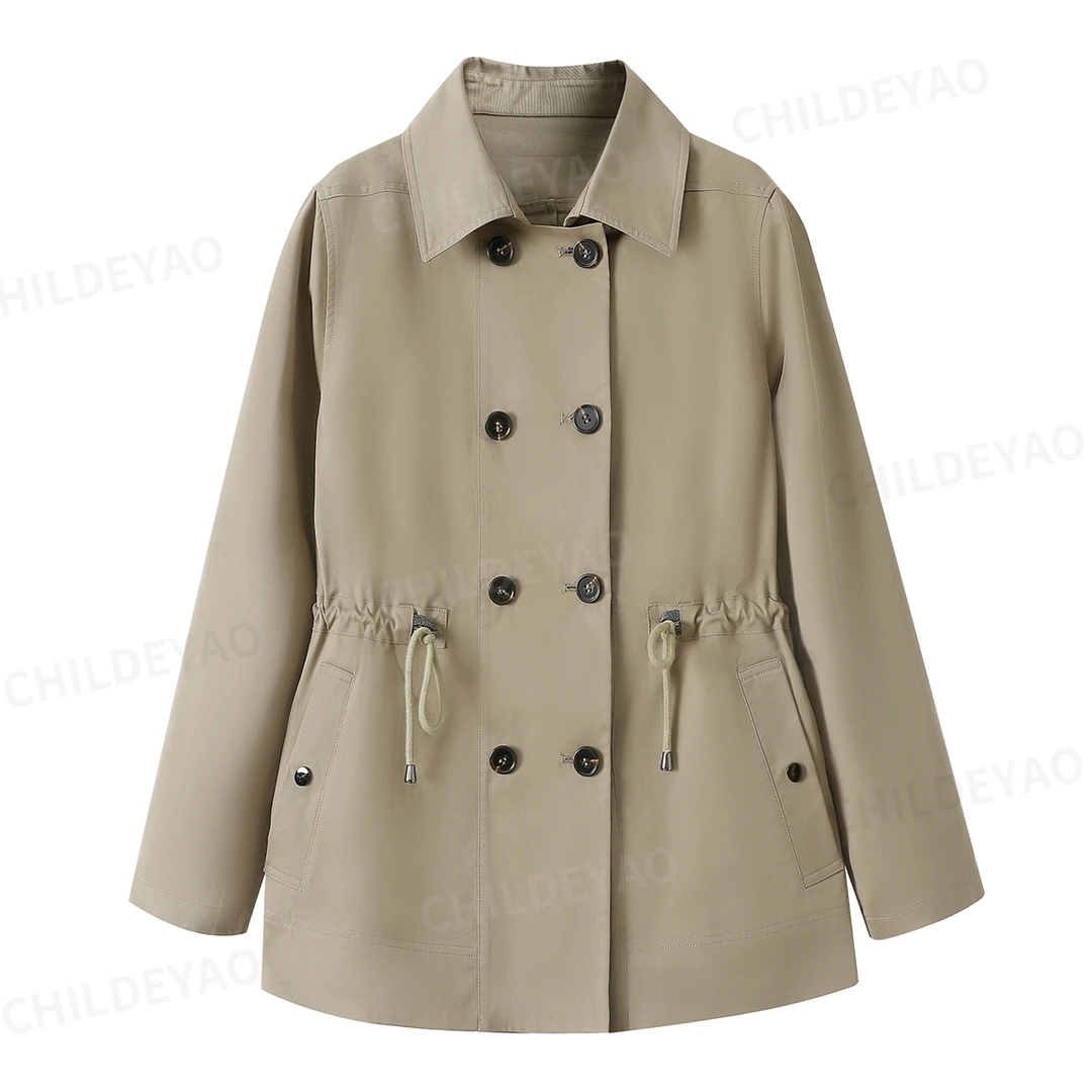 Childe Yao『都市轻行』春秋经典双排扣收腰休闲风衣外套 S407049