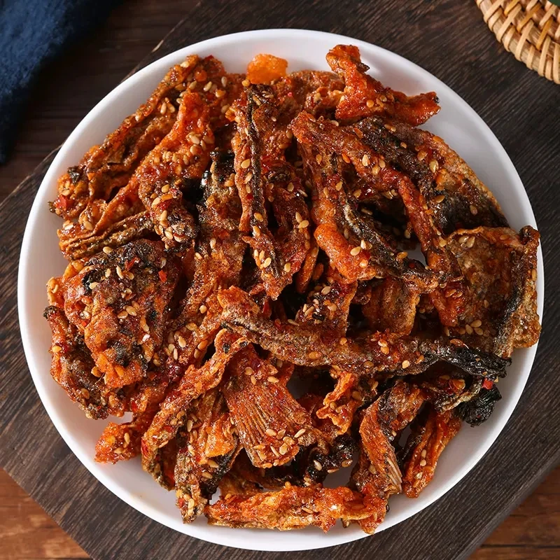 【3.9发3袋】香辣蜜汁小吃办公网红鱼干鳕鱼皮开袋即食零食鱼皮解馋