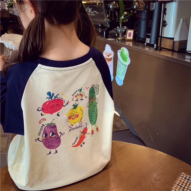 儿童卡通印花上衣小女孩休闲打底衫女童长袖T恤秋装2025新款洋气