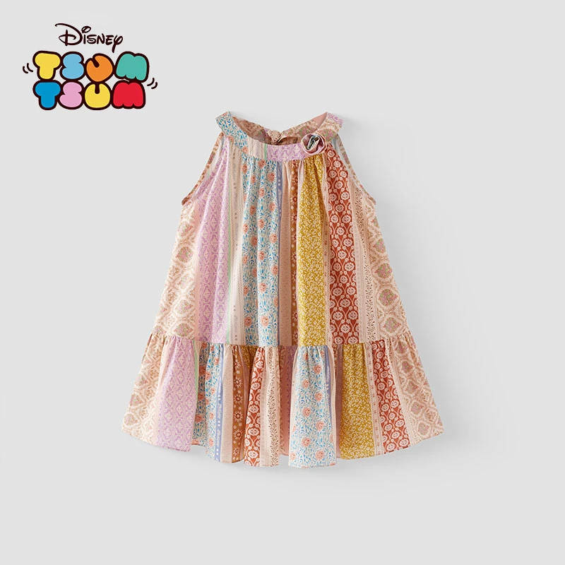 Disney/迪士尼2024夏季新款薄款宽松时尚洋气女中大宝纯棉连衣裙