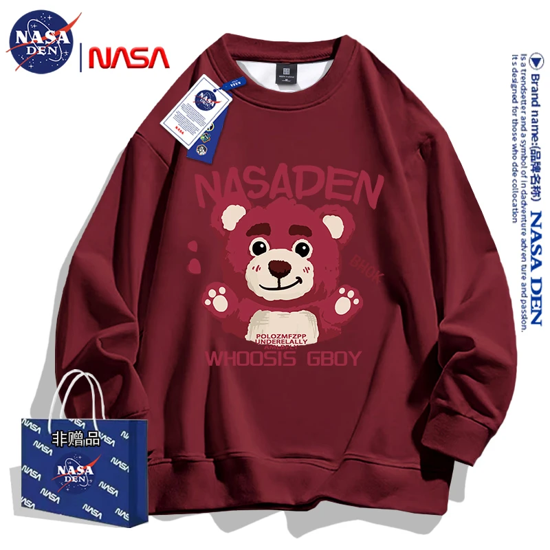 NASA联名日系印花卫衣女加绒加厚宽松秋冬新款宽松圆领情侣外套款