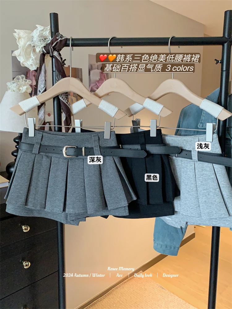 美式辣妹高腰百褶半身裙女春夏小个子显瘦防走光A字短裙