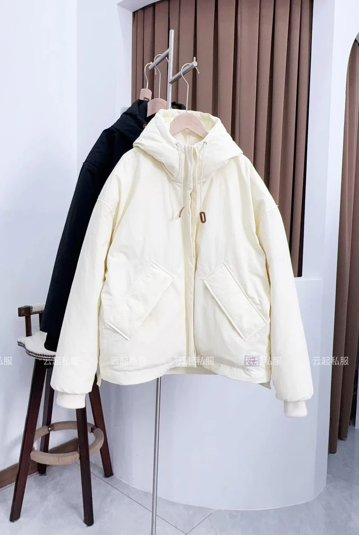 2024冬季韩系大口袋宽松连帽外套