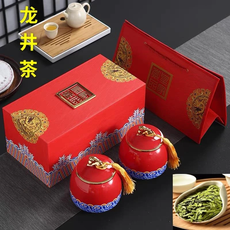 龙井茶叶新茶杭州绿茶特级正宗明前高档散装浓香型陶瓷礼盒装送礼