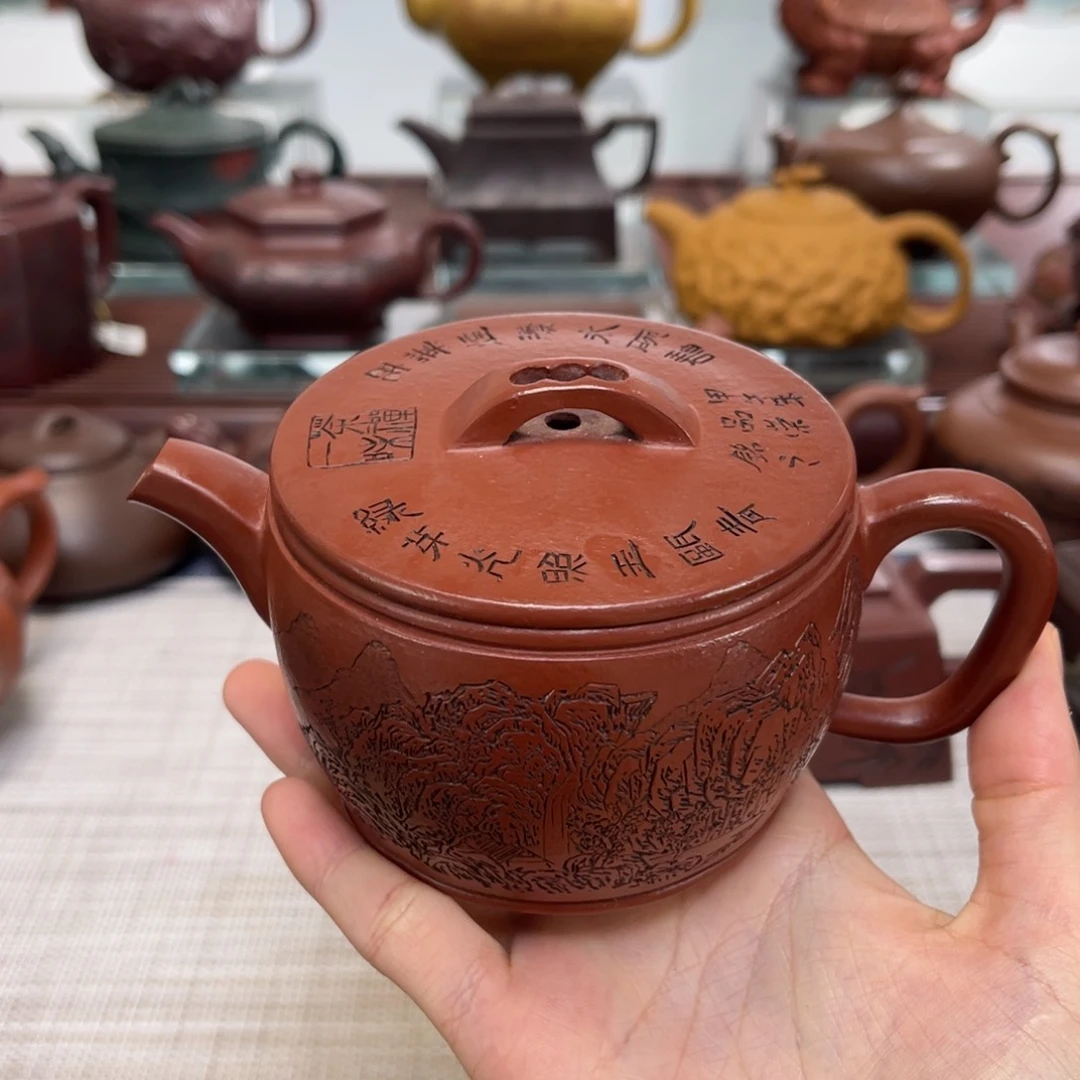 紫砂茶壶朱泥汉瓦
