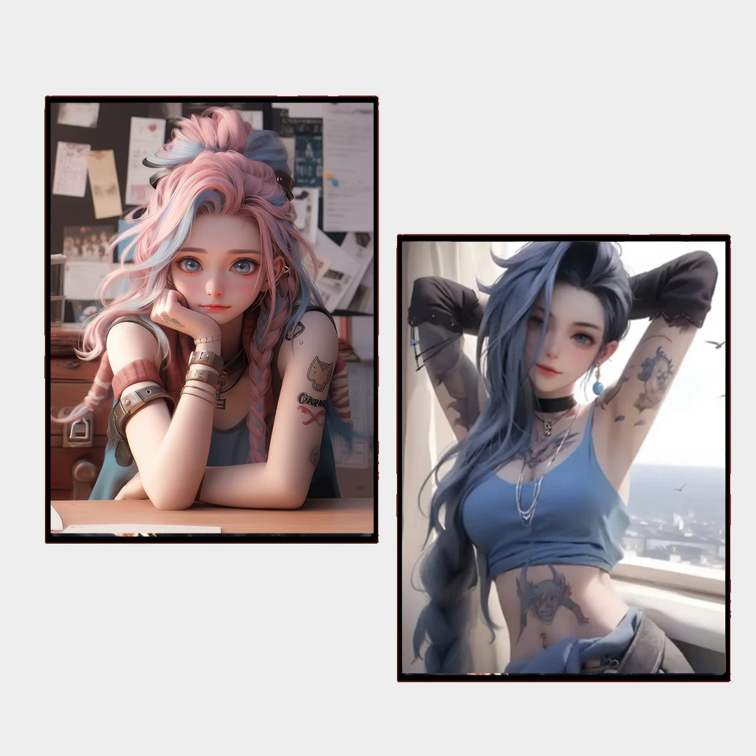 《PVC金克斯芬妮》大眼 芬妮 金克斯 卧室电竞房挂画30*40