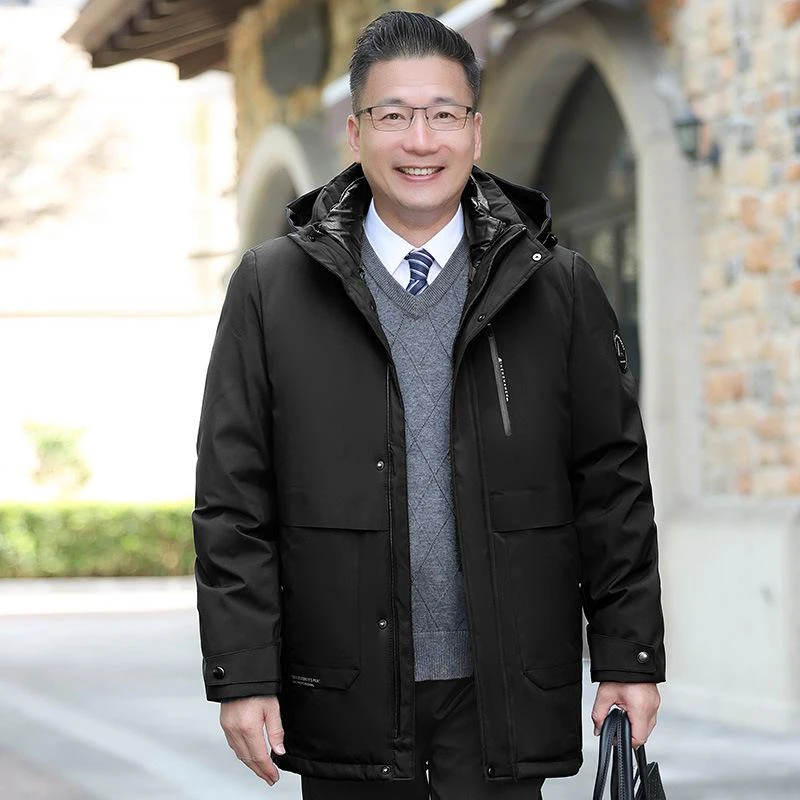 中老年男装棉服外套可脱卸内胆棉衣显瘦帅气大码中老年爸爸装棉袄