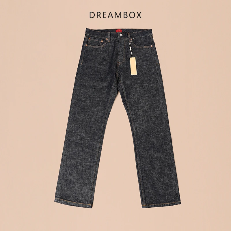 dreambox钧博新款赤耳直筒牛仔裤美式休闲复古阿美咔叽原牛裤子