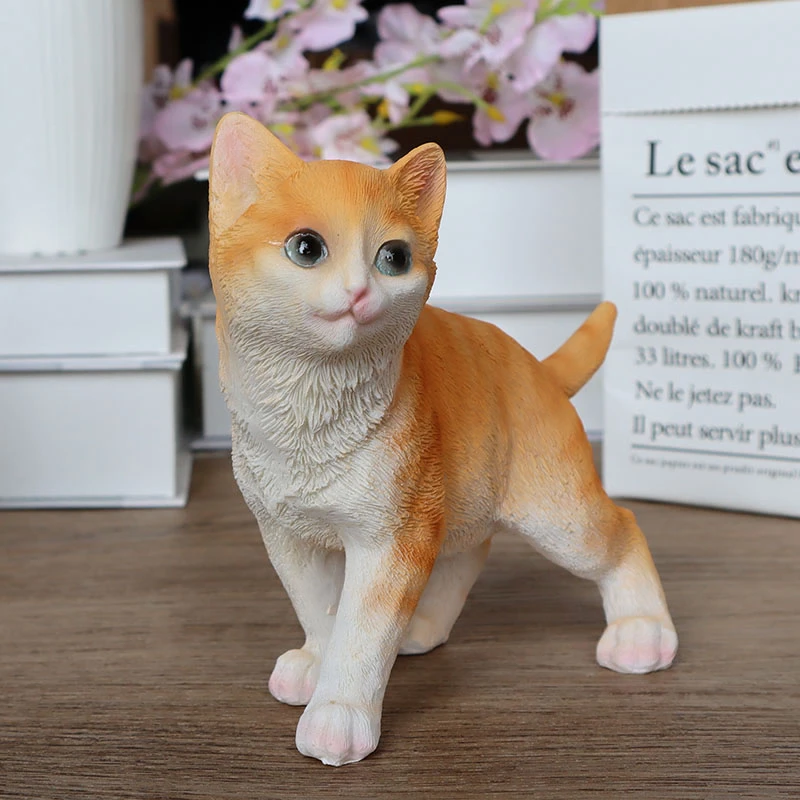 仿真橘猫小摆件可爱猫咪动物装饰园艺森系桌面治愈艺术造景饰品