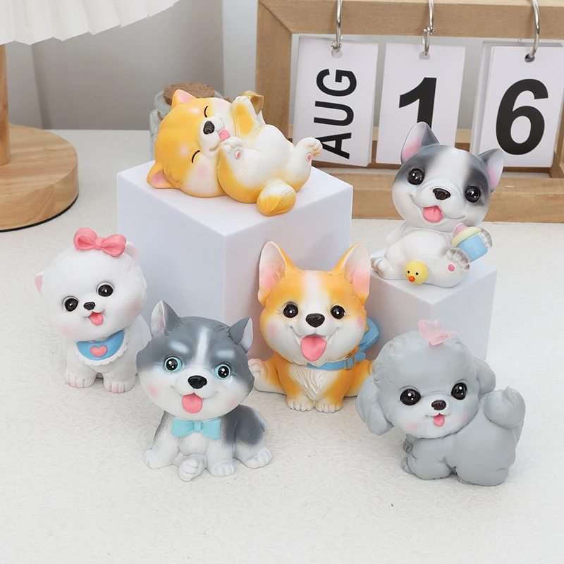 可爱小狗摆件萌宠柴犬博美柯基房间办公桌面治愈系装饰品朋友礼物