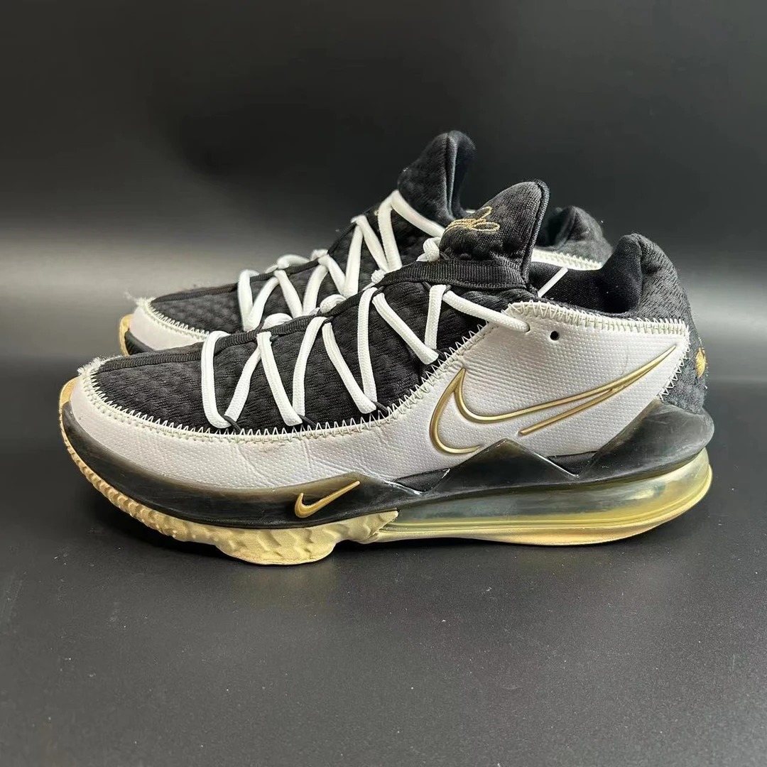 42.5码 Nike 詹姆斯17 黑白金  低帮 实战篮球鞋 国内版 工价1099