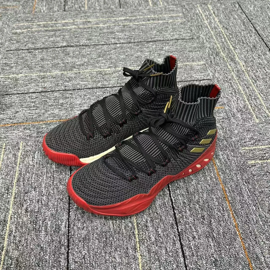 41.5码 adidas Crazy Explosive 2017 中帮 篮球鞋 黑红 工价2399