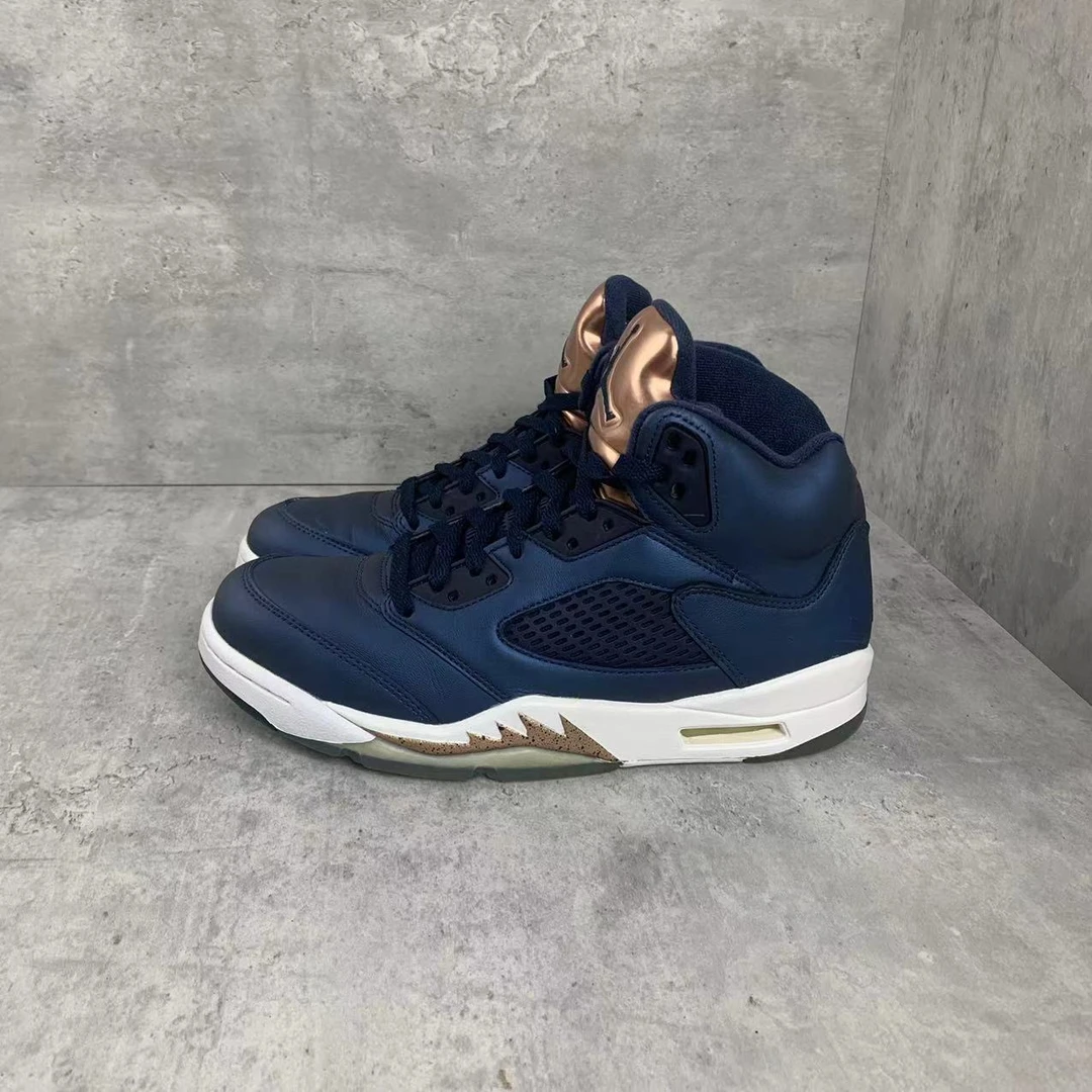 42码 AJ5 铜牌 蓝色 高帮 复古 篮球鞋 工价4482