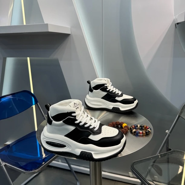 秋季新款中高帮增高软底休闲轻便透气时尚老爹鞋男鞋潮鞋