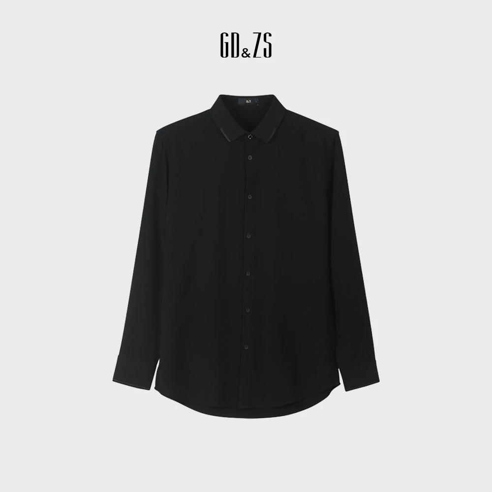 GDZS格度佐致品牌男装-春秋新款黑白珠刺绣撞色衬衫 MCAGA2239