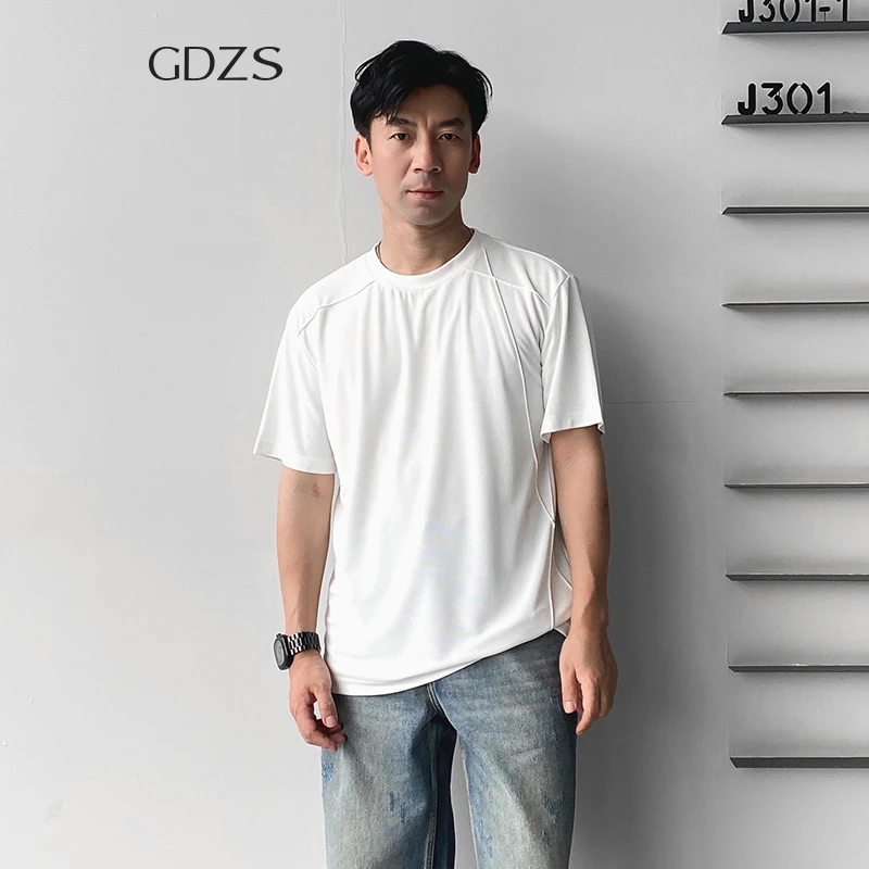 GDZS格度佐致品牌男装-春夏新款男白色时尚圆领短袖T恤PACHB1005