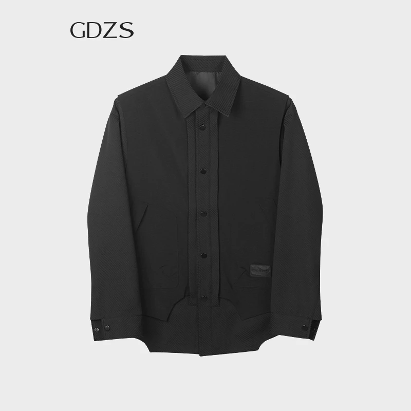 GDZS格度佐致品牌男装-春夏新款黑色时尚百搭双层外衣PABCB1072