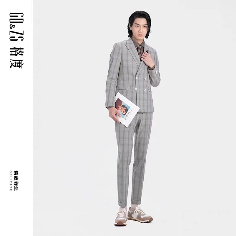GDZS格度佐致品牌男装-春秋男士格子时尚西服套装NCBBA3332