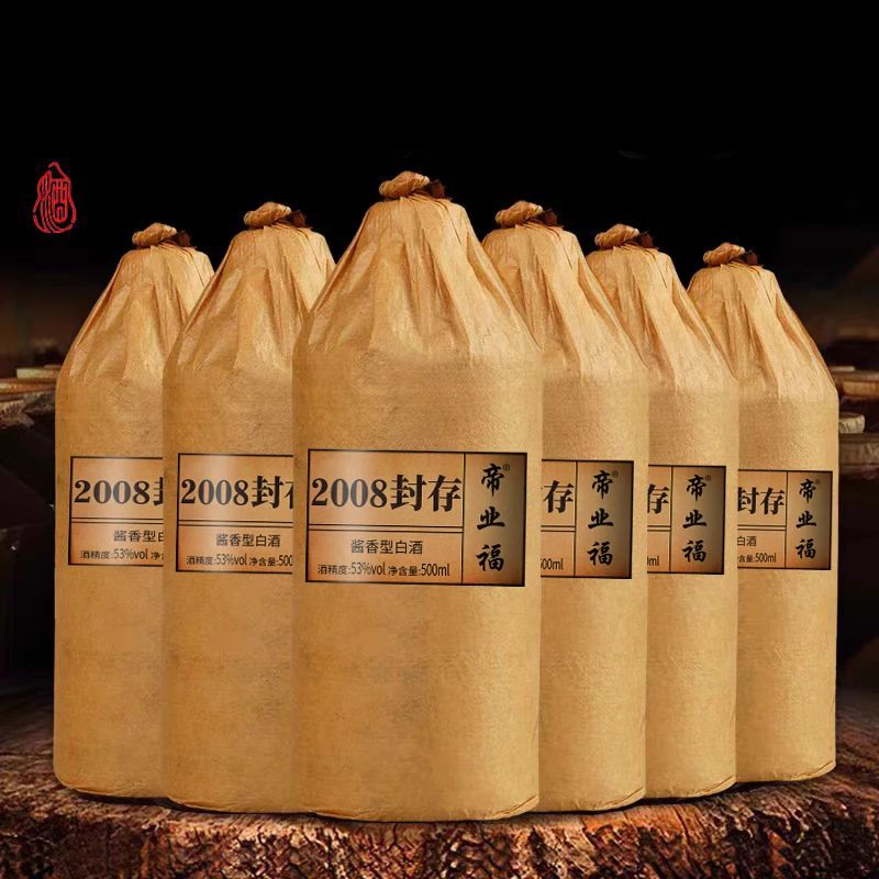 帝业福白酒整箱6瓶贵州酱香型纯粮食酿造酒53度500ml53%Vol500ml
