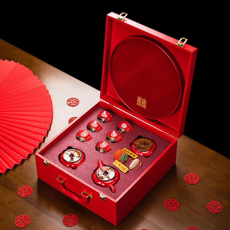 结婚礼物送新人新婚夫妇订婚柿柿如意礼盒送新娘茶具送闺蜜伴手礼