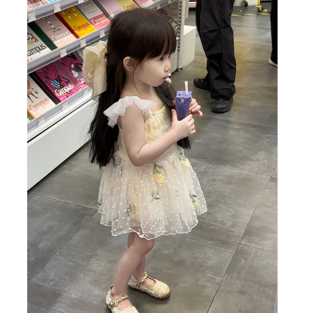 刺绣款夏季新生儿小裙子女宝宝满月百天礼服百日宴公主夏