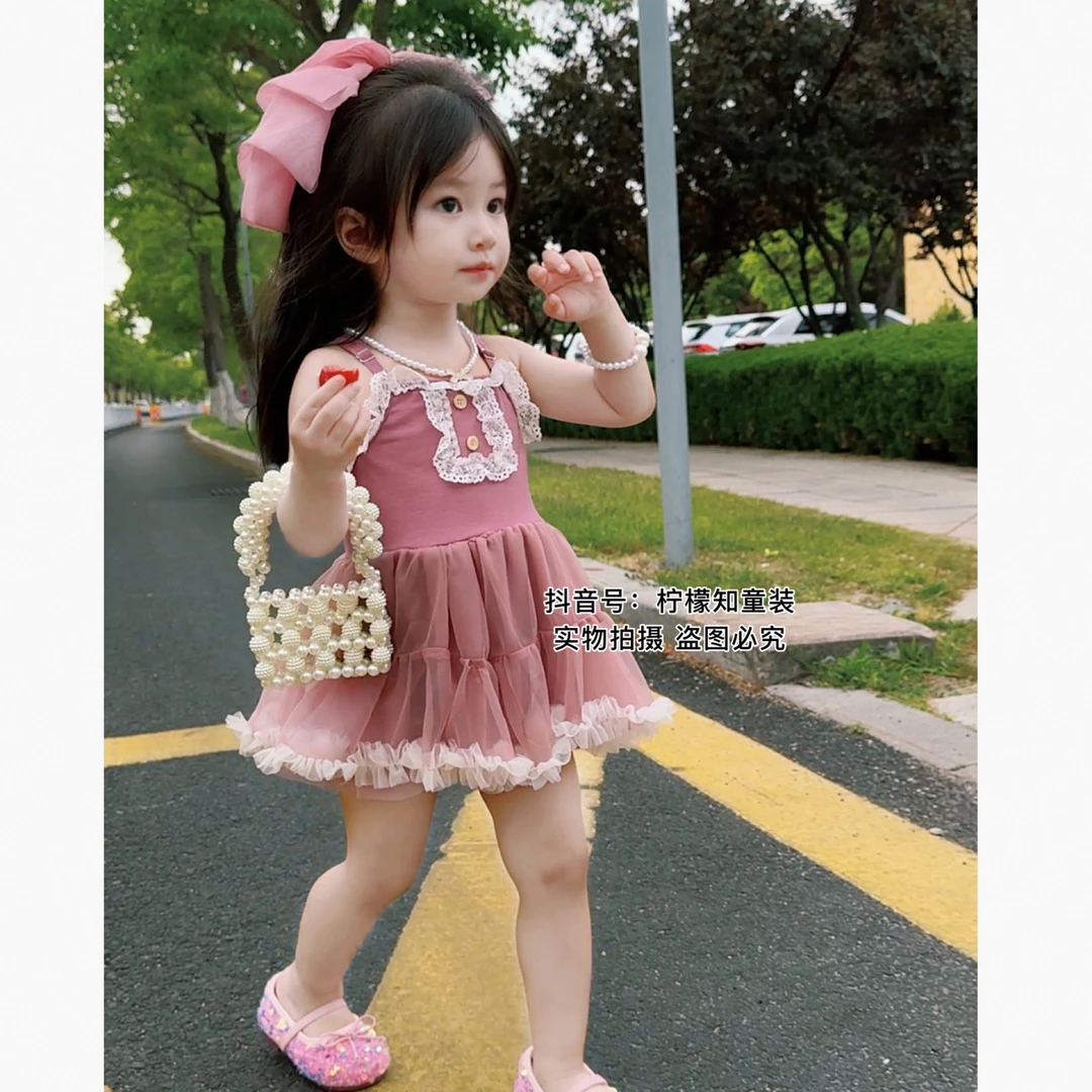 【专属链接】烟熏玫瑰女宝宝2023新款甜美蕾丝花边吊带公主裙式