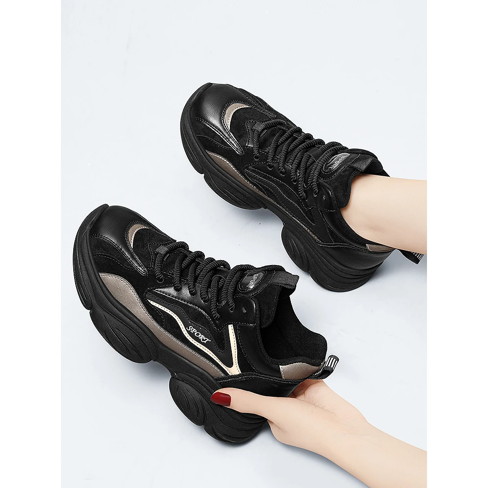 老爹鞋女冬季加绒保暖2023新款韩版百搭厚底增高运动休闲鞋潮