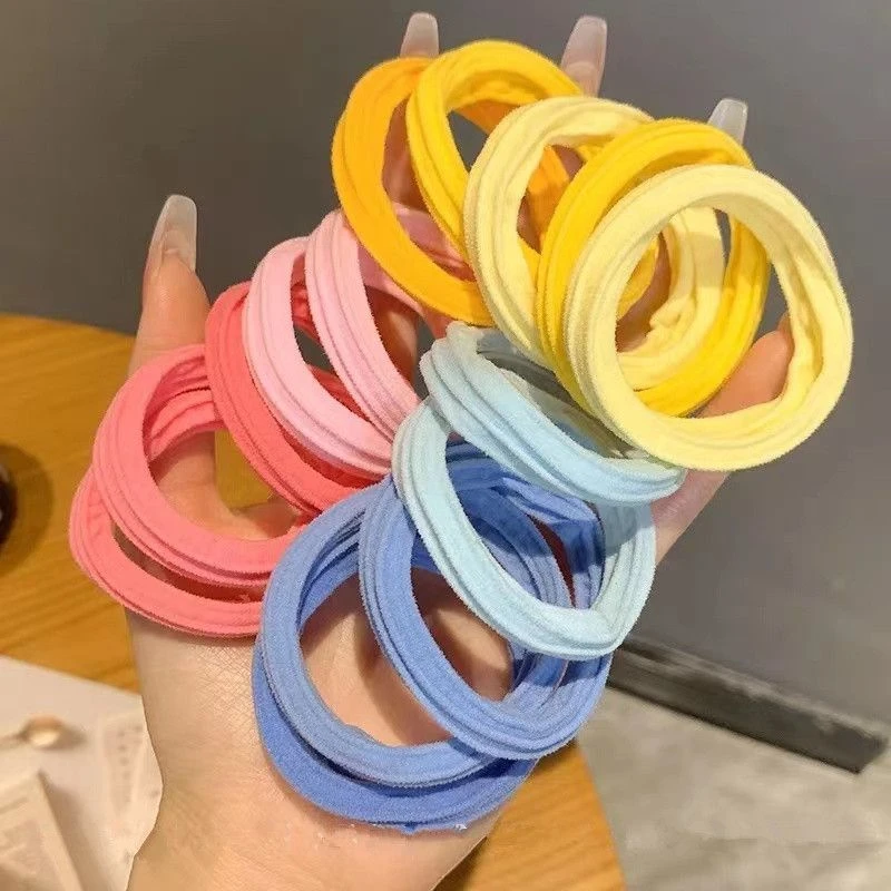 高弹力渐变色头绳女扎头发橡皮筋韩式耐用高马尾发圈简约气质头饰