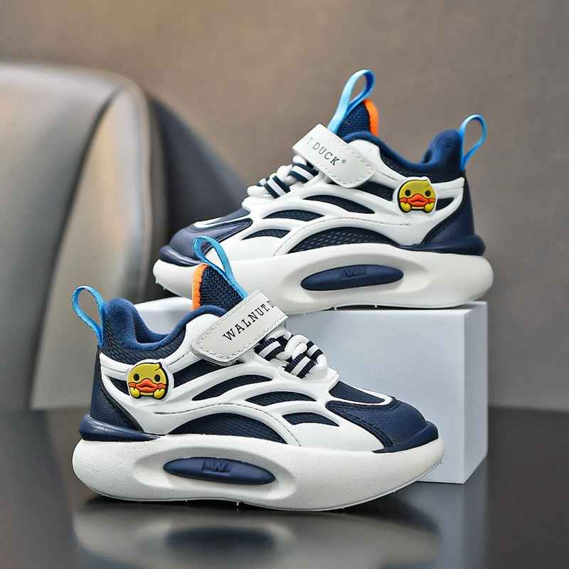 小黄鸭男童鞋2024秋冬款加绒保暖棉鞋儿童休闲鞋中小童运动鞋
