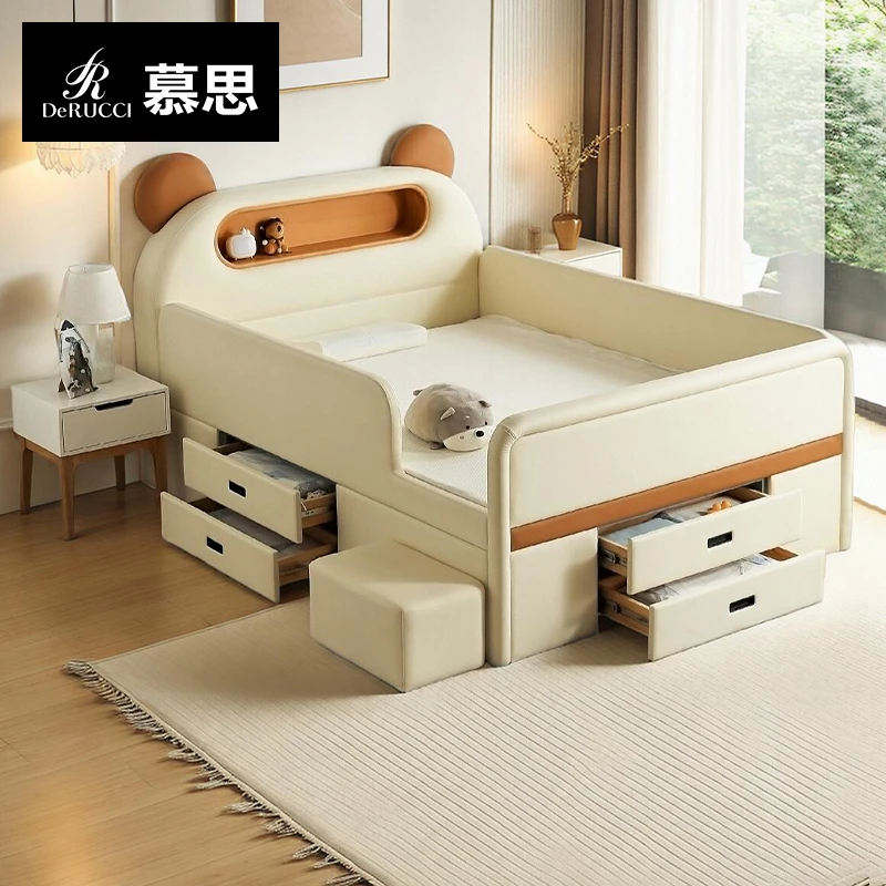 DE RUCCI/慕思儿童床半高床实木硅胶软包女孩公主床青少年男孩036