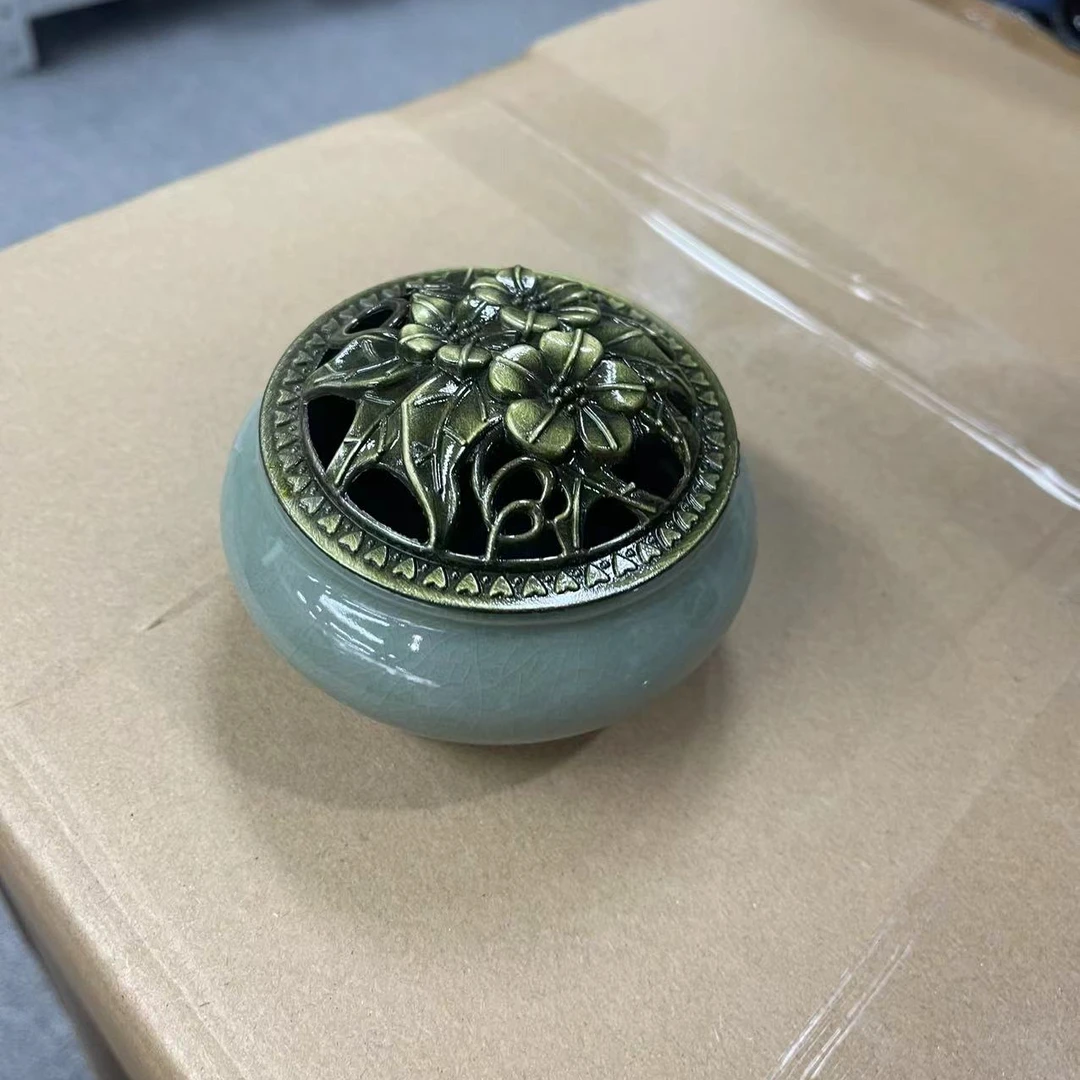 四季陶瓷冰裂4小时盘香炉家用室内香道打香篆室内茶道盘香香薰