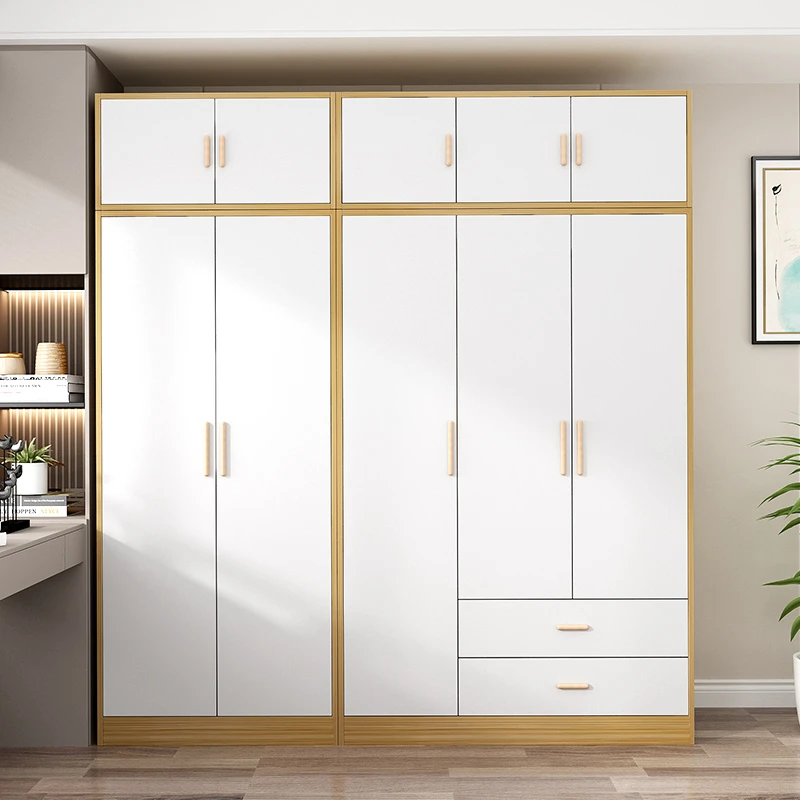 衣柜家用卧室现代简约出租房用实木质组合小户型收纳储物衣橱柜子