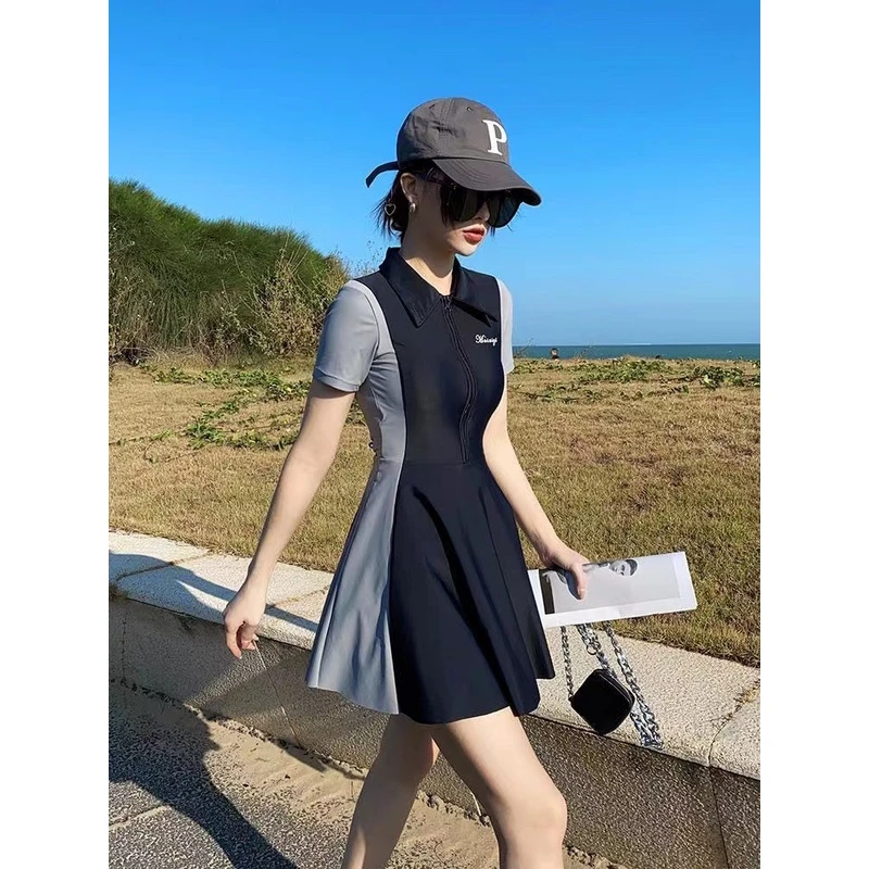 泳衣女大码胖mm200斤微胖女孩学生游泳衣运动连体遮肚肉显瘦泳装