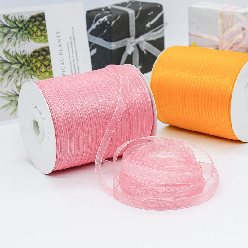 1cm宽钩帽子透明雪纱带手工DIY编织夏凉帽彩带包装丝带雪纺纱带
