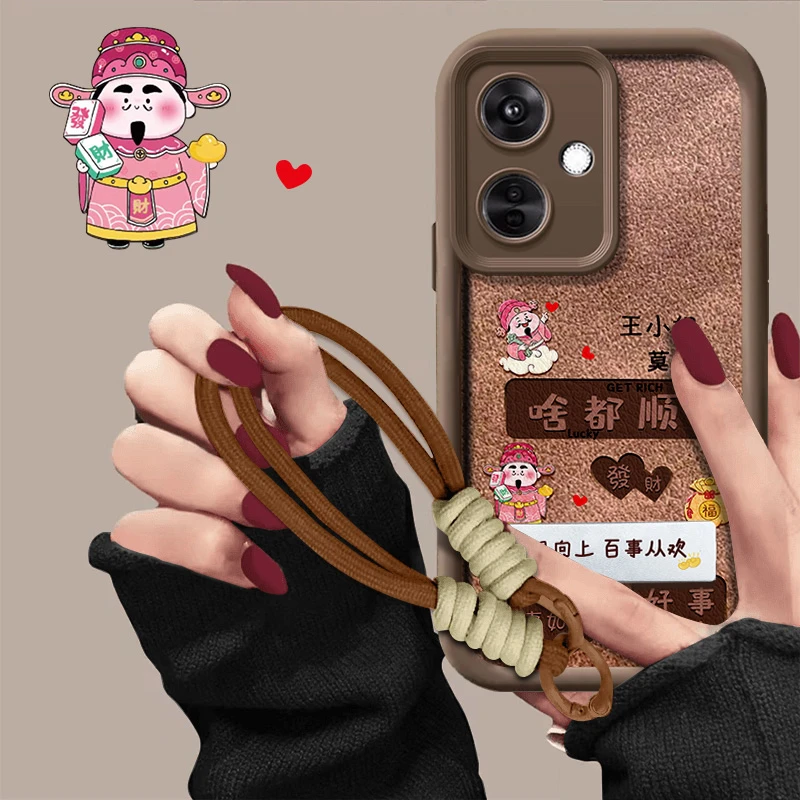 适用于OPPOK11手机壳啥都顺中天眼阶梯小羊皮百家姓秋冬新款防摔