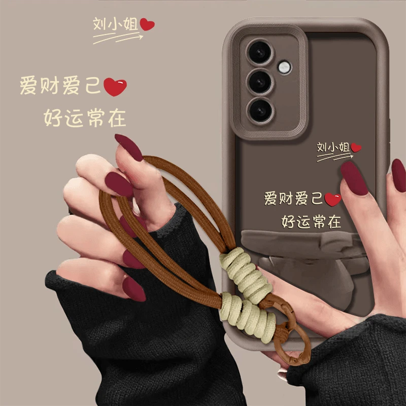 适用于三星S24PRO手机壳冷咖色发财被爱天眼阶梯百家姓手机壳