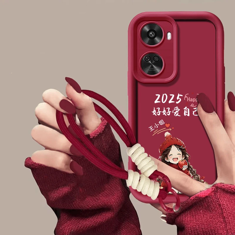 适用于华为nova11se手机壳酒红好好爱自己天眼阶梯百家姓秋冬新款
