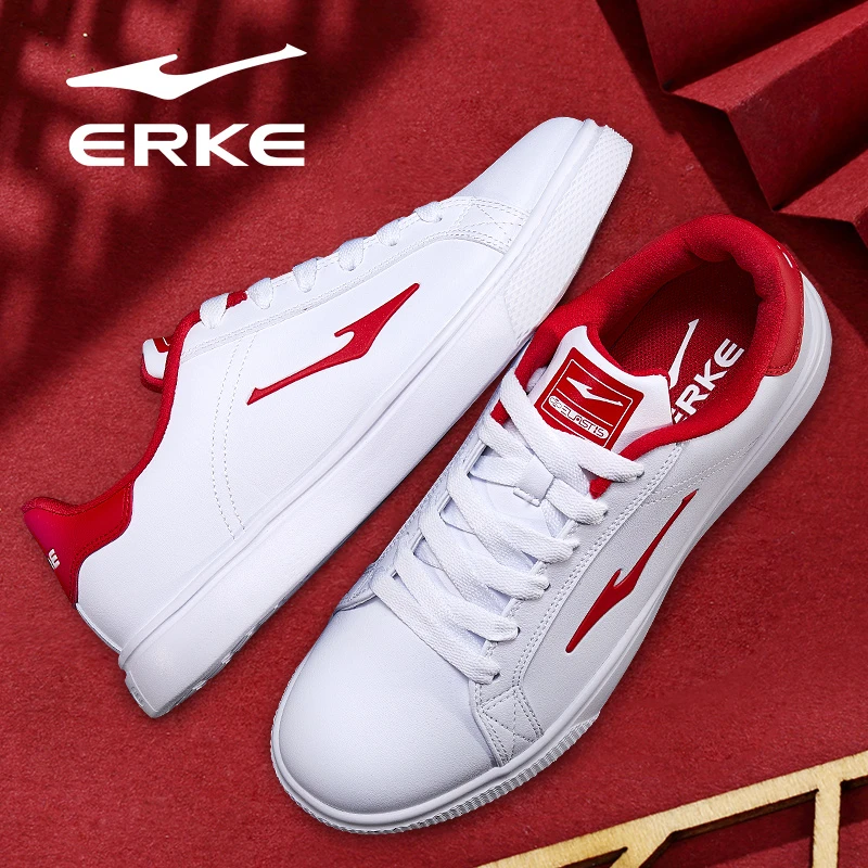 鸿星尔克高帮板鞋2025春季新款男士皮面保暖运动鞋学生低帮休闲鞋