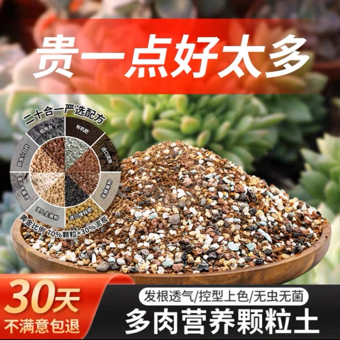 颗粒土多肉营养土专用土壤种植土泥炭进口叶插铺面石纯颗粒肥花土