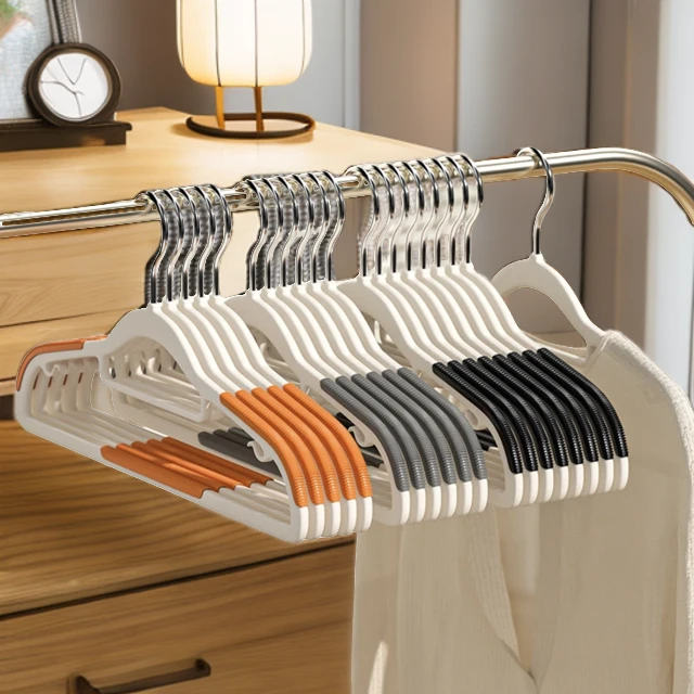 家用整理师轻奢挂衣架防滑女士收纳师日式环保无痕植绒衣架防肩角