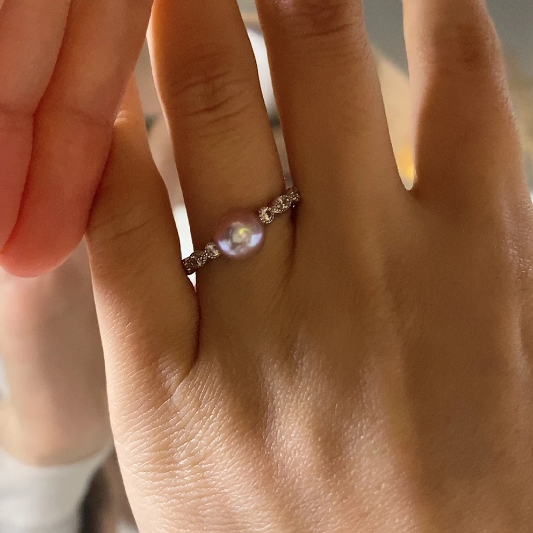 【闪购商品】淡水珍珠戒指银S925镶嵌