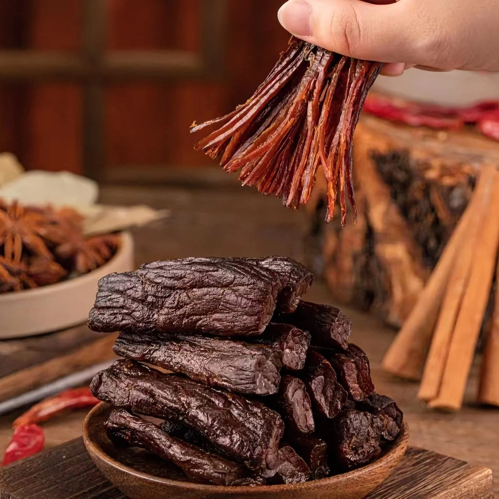 （500g）风干牛肉干炭烤8成干追剧小零食