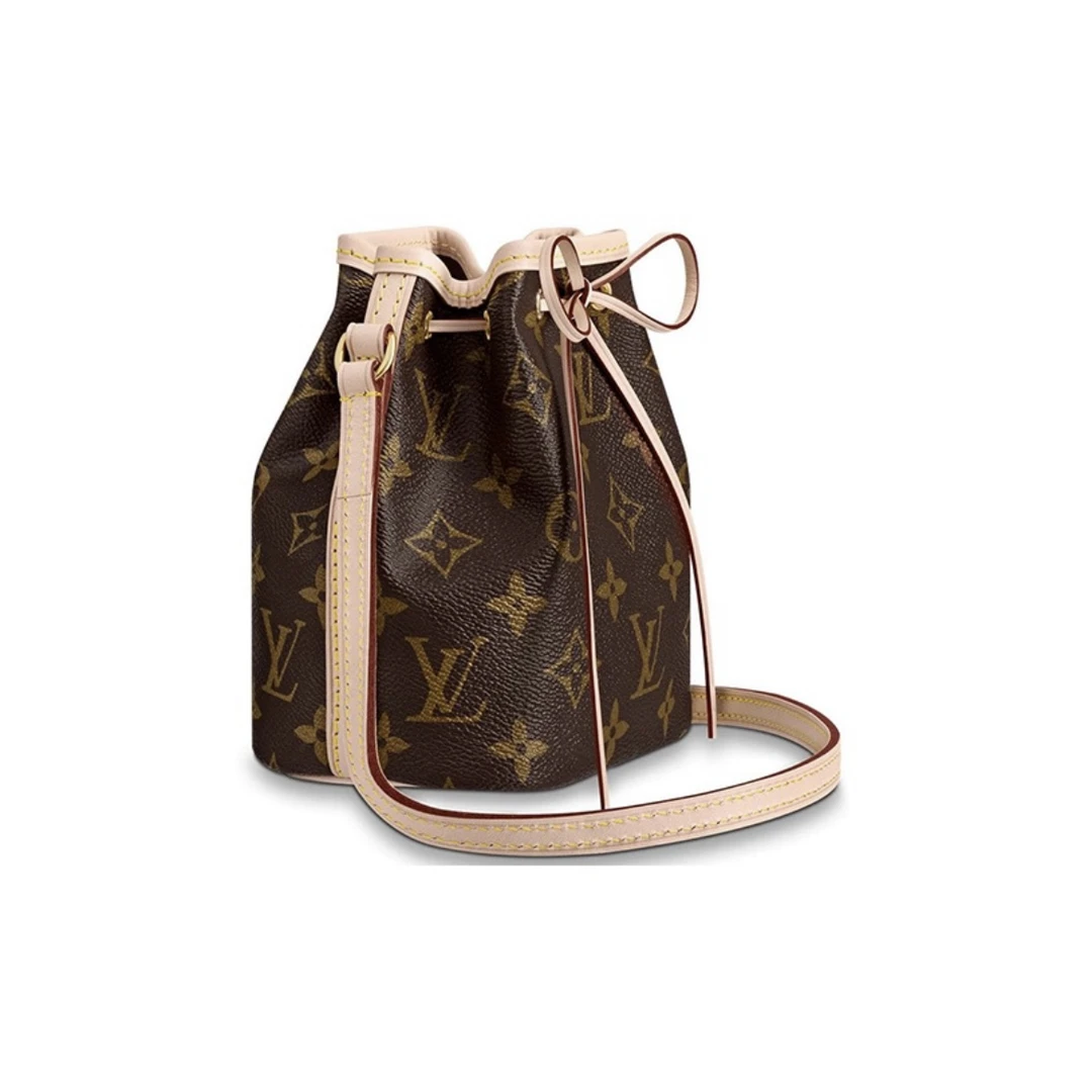 99新 LouisVuitton/路易威登 nano老花水桶斜挎包 女士  13*10*16