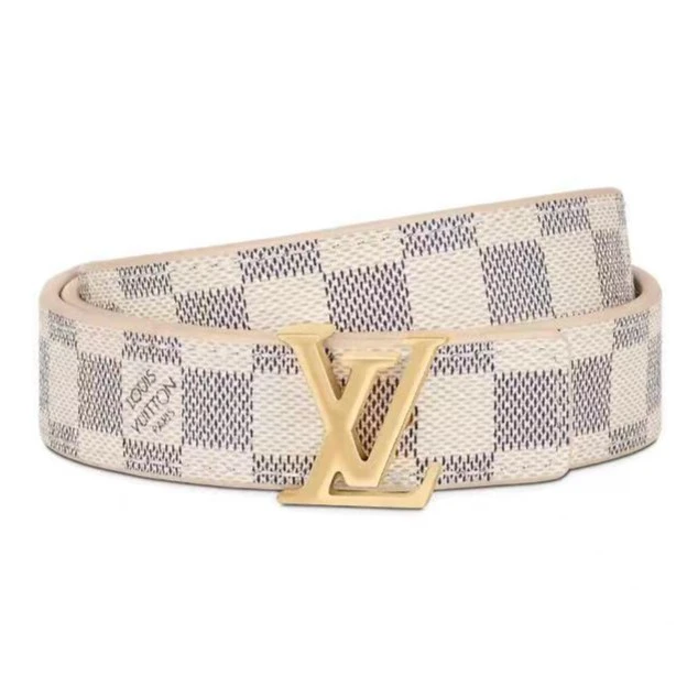 99新 LouisVuitton/路易威登 金标棋盘格女士腰带   宽2.5CM