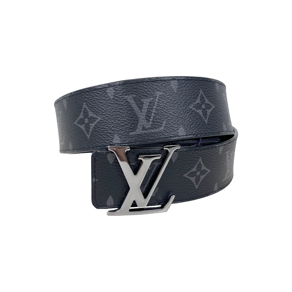 95新 LouisVuitton/路易威登 黑银标黑花双面腰带宽4CM经典  休闲