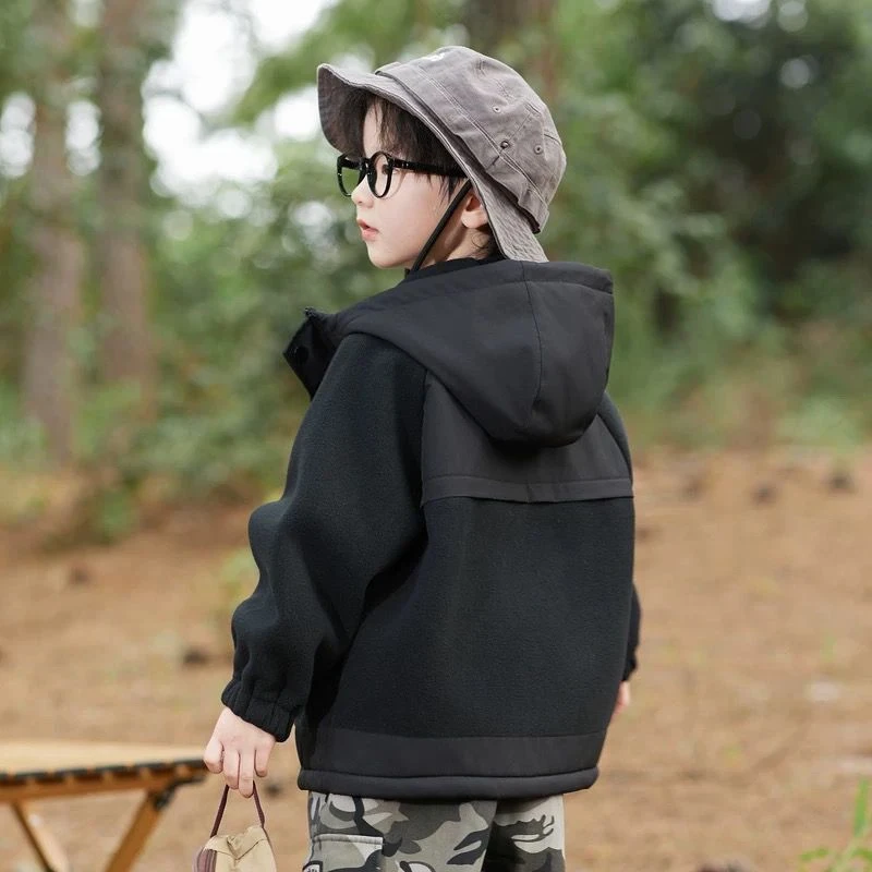 男童外套冬款加绒上衣2025新款儿童中大童冬装保暖洋气衣服童装潮